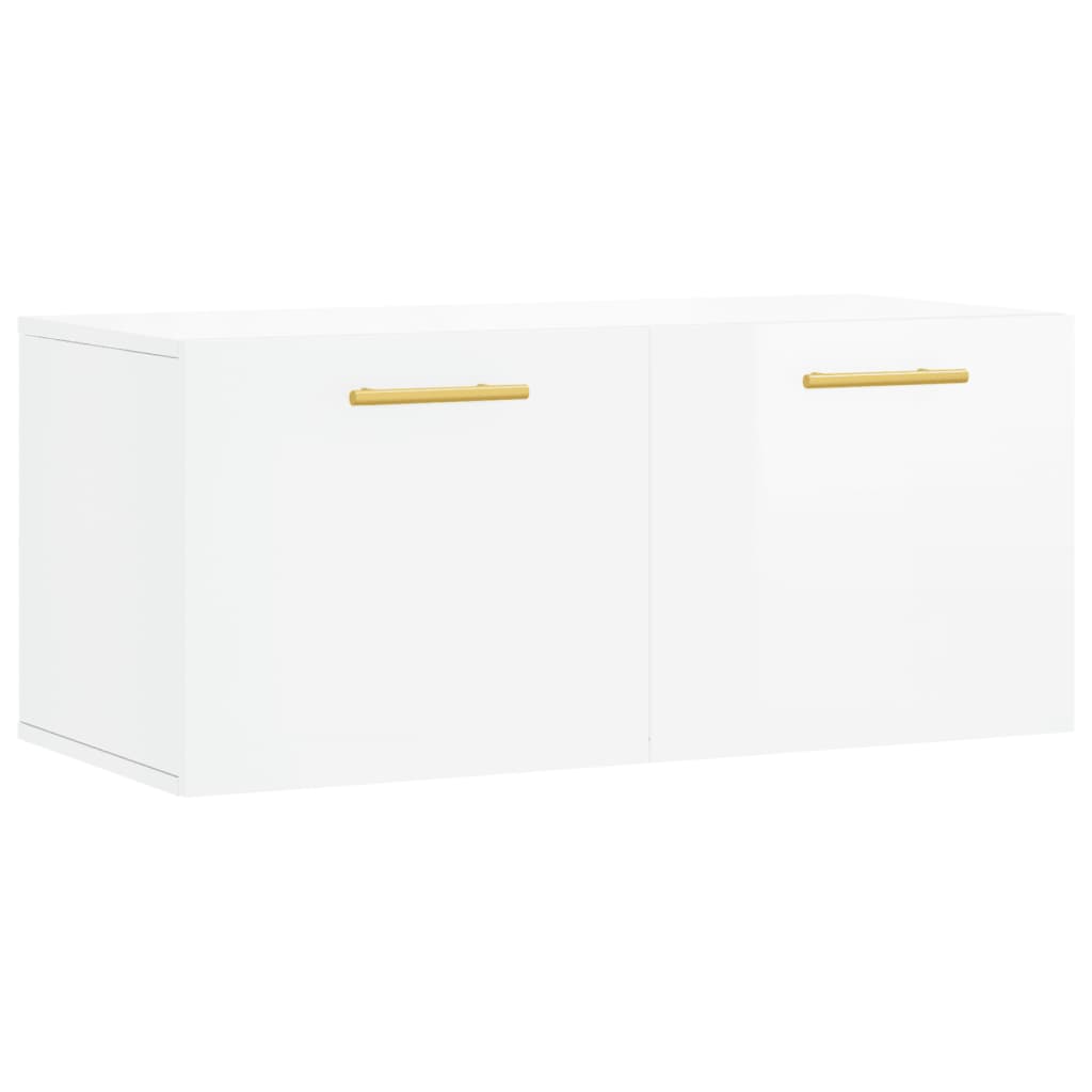 Wall Cabinet High Gloss White 80x36.5x35 cm Engineered Wood