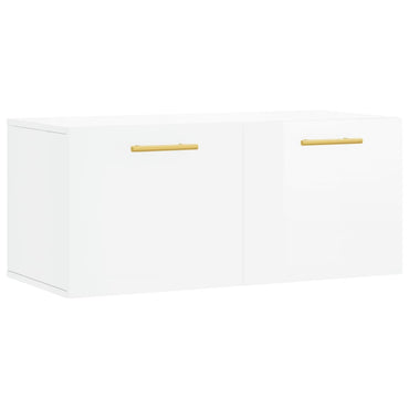 Wall Cabinet High Gloss White 80x36.5x35 cm Engineered Wood