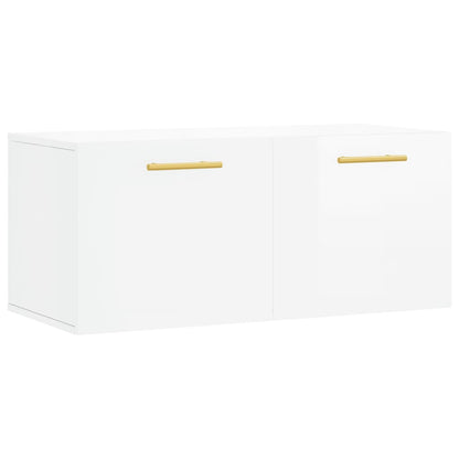 Wall Cabinet High Gloss White 80x36.5x35 cm Engineered Wood