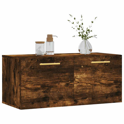 Wall Cabinet Smoked Oak 80x36,5x35 cm Engineered Wood
