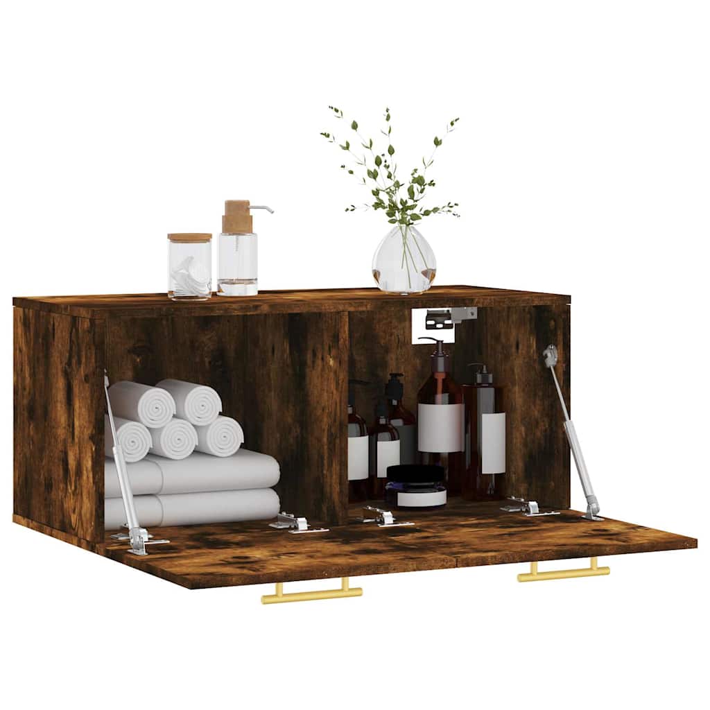 Wall Cabinet Smoked Oak 80x36,5x35 cm Engineered Wood