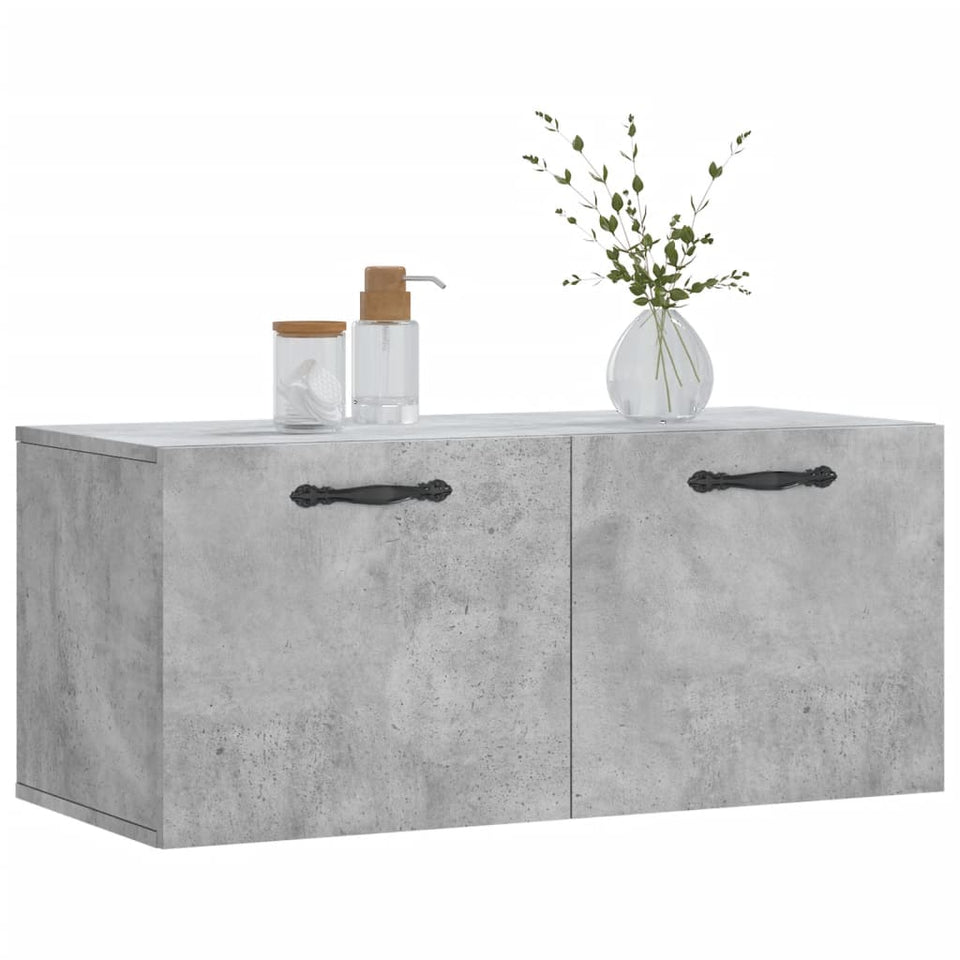 Wall Cabinet Concrete Grey 80x36.5x35 cm Engineered Wood