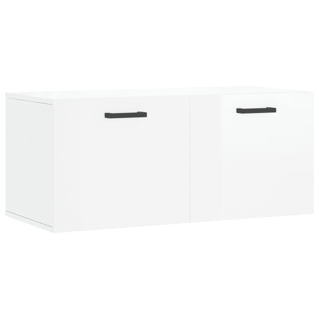 Wall Cabinet High Gloss White 80x36.5x35 cm Engineered Wood