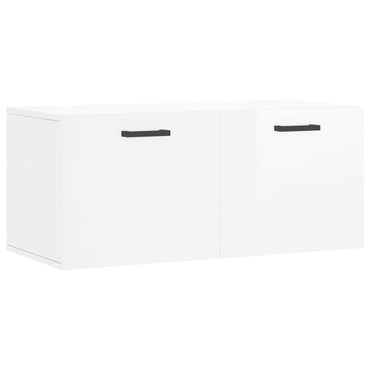 Wall Cabinet High Gloss White 80x36.5x35 cm Engineered Wood