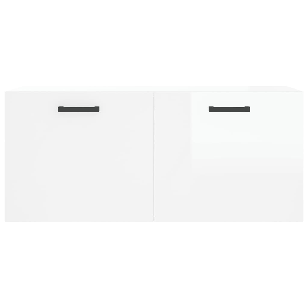 Wall Cabinet High Gloss White 80x36.5x35 cm Engineered Wood