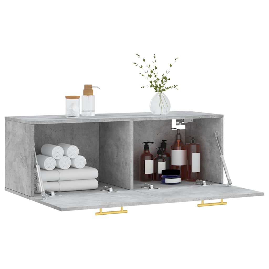 Wall Cabinet Concrete Grey 100x36.5x35 cm Engineered Wood