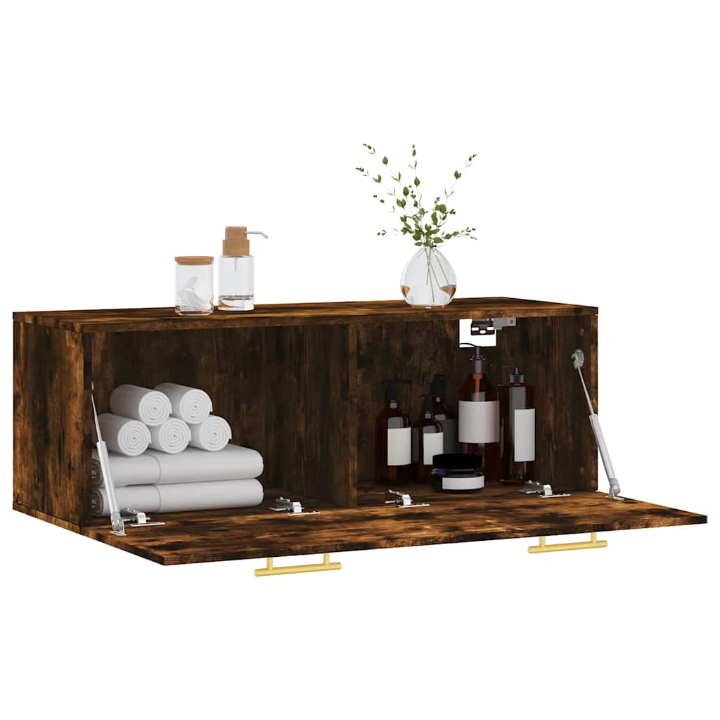 Wall Cabinet | Smoked oak | Engineered wood | Wall Cabinet | Rectangular