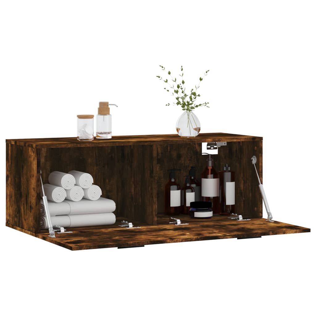 Wall Cabinet Smoked Oak 100x36,5x35 cm Engineered Wood
