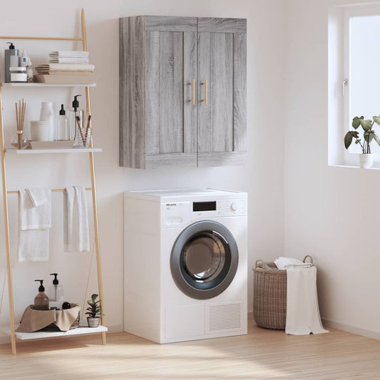 Wall Mounted Cabinet Grey Sonoma 69.5x34x90 cm Engineered Wood