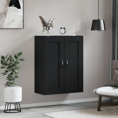 Wall Mounted Cabinet Black 69.5x34x90 cm Engineered Wood