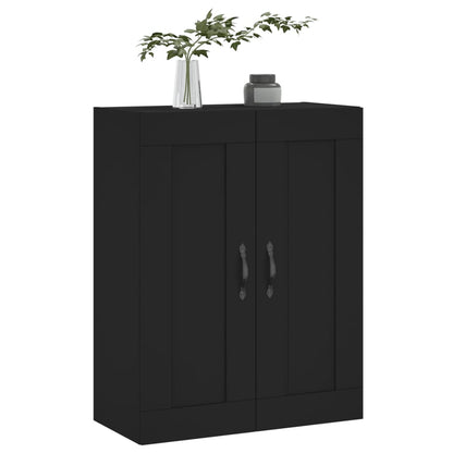 Wall Mounted Cabinet Black 69.5x34x90 cm Engineered Wood