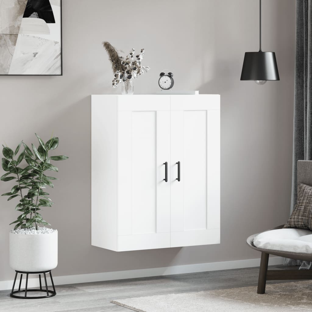 Wall Mounted Cabinet White 69.5x34x90 cm Engineered Wood