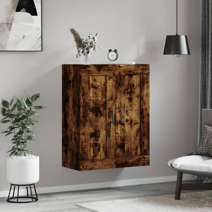 Wall Mounted Cabinet Smoked Oak 69.5x34x90 cm Engineered Wood