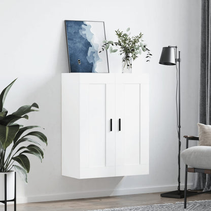 Wall Mounted Cabinet White 69.5x34x90 cm Engineered Wood