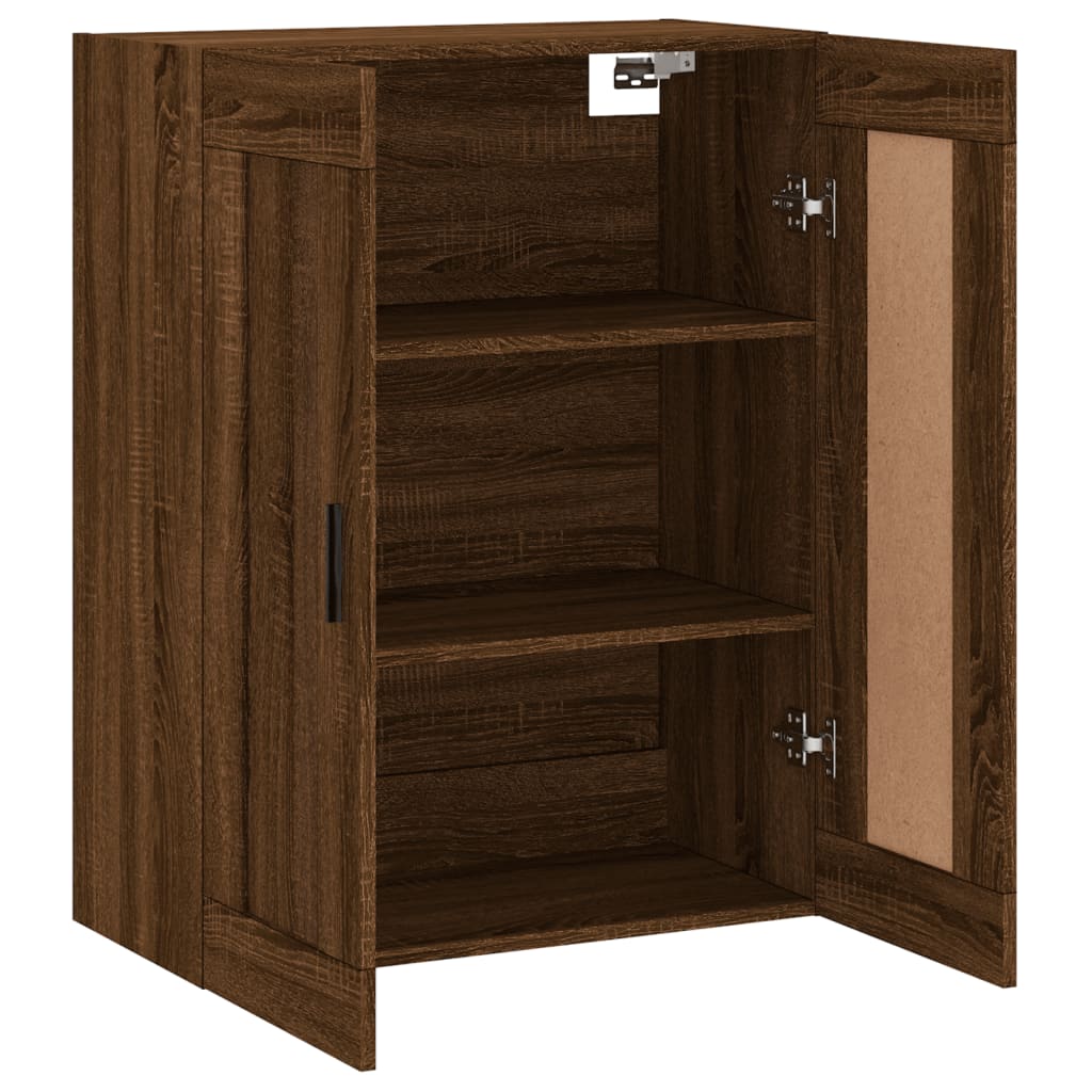 Wall Mounted Cabinet Brown Oak 69.5x34x90 cm Engineered Wood