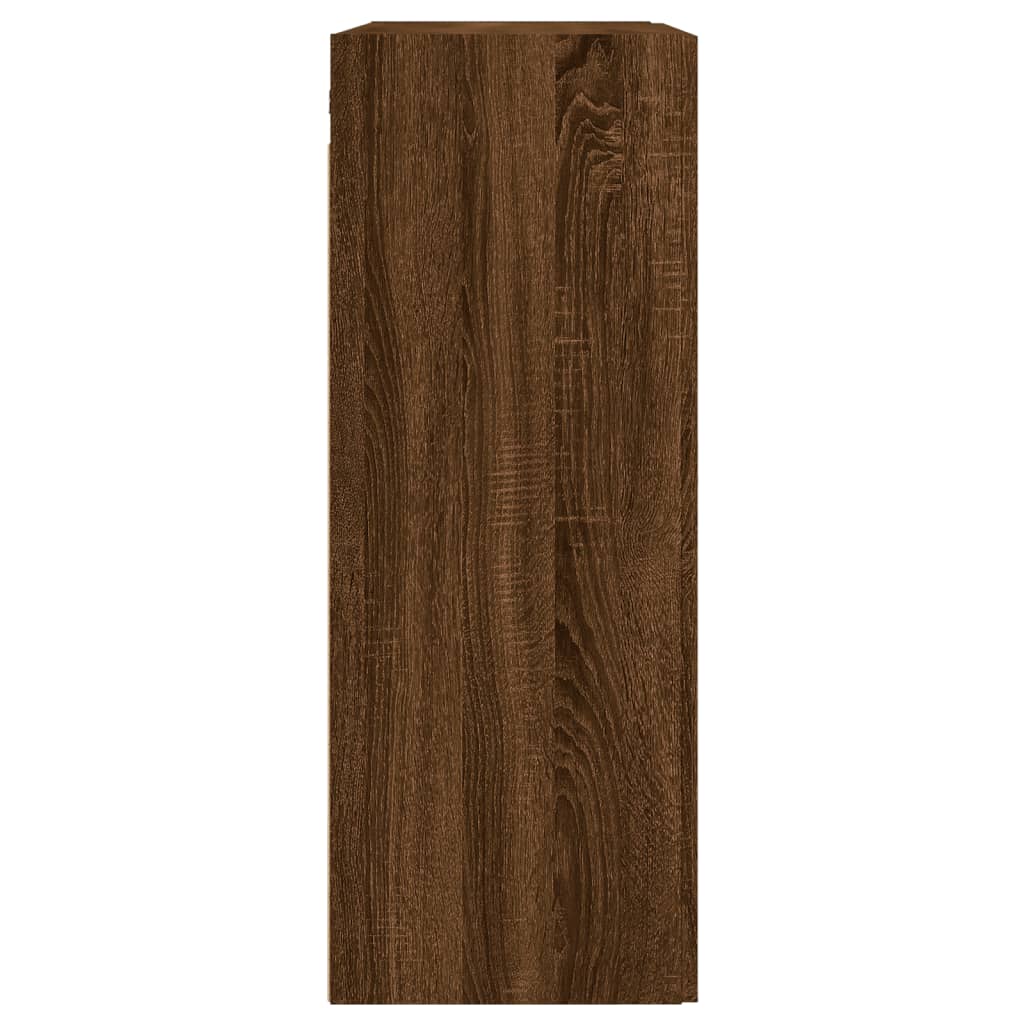 Wall Mounted Cabinet Brown Oak 69.5x34x90 cm Engineered Wood