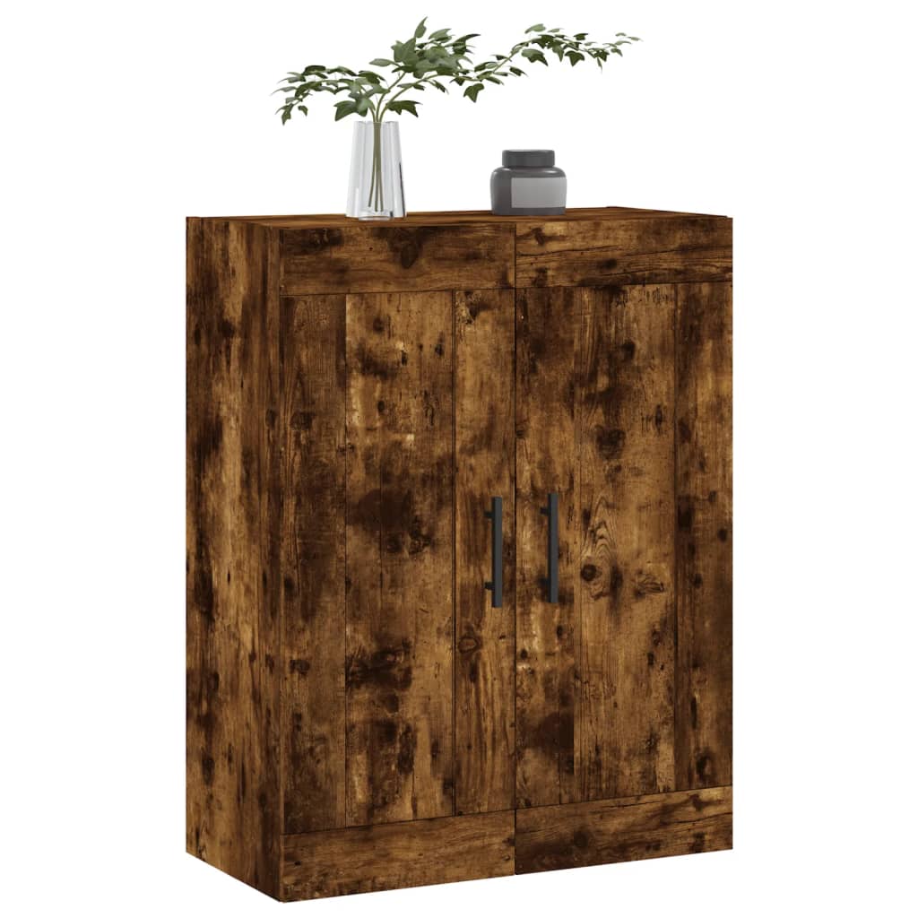 Wall Mounted Cabinet Smoked Oak 69.5x34x90 cm Engineered Wood