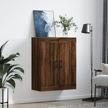 Wall Mounted Cabinet Brown Oak 69.5x34x90 cm Engineered Wood