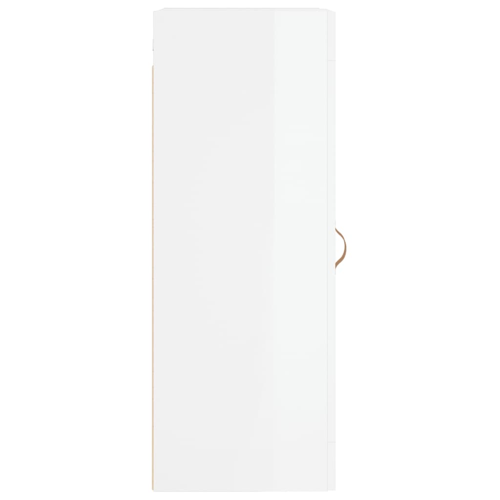 Wall Mounted Cabinet High Gloss White 34.5x34x90 cm Engineered Wood