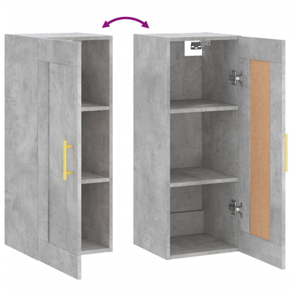 Wall Mounted Cabinet Concrete Grey 34.5x34x90 cm Engineered Wood