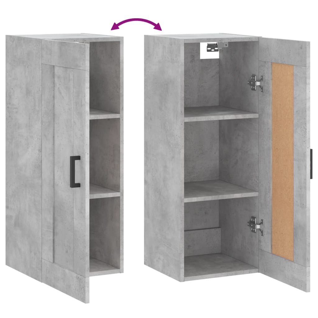 Wall Mounted Cabinet Concrete Grey 34.5x34x90 cm Engineered Wood