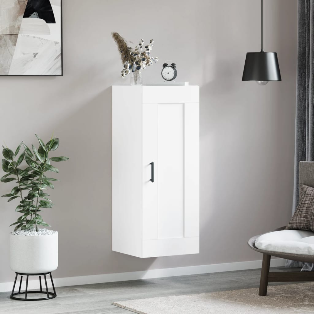 Wall Mounted Cabinet White 34.5x34x90 cm Engineered Wood