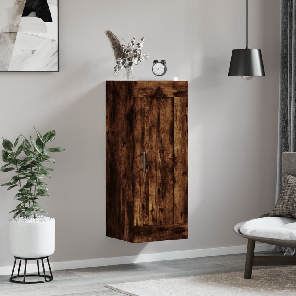 Wall Mounted Cabinet Smoked Oak 34.5x34x90 cm Engineered Wood