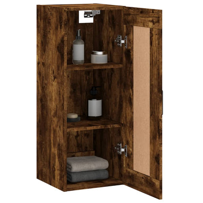 Wall Mounted Cabinet Smoked Oak 34.5x34x90 cm Engineered Wood