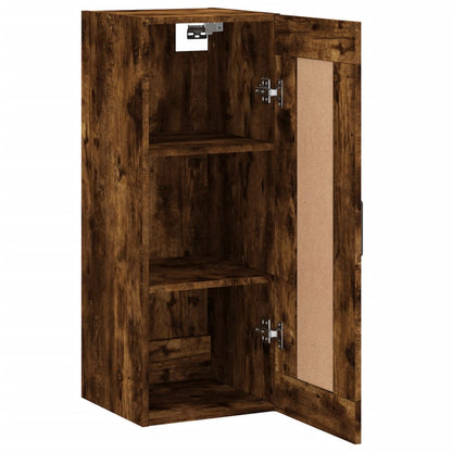 Wall Mounted Cabinet Smoked Oak 34.5x34x90 cm Engineered Wood