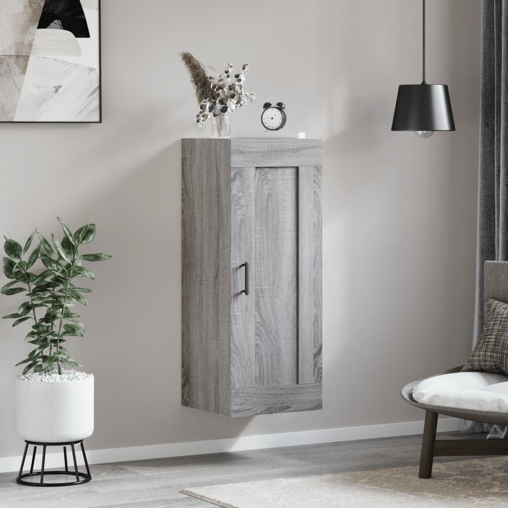 Wall Mounted Cabinet Grey Sonoma 34.5x34x90 cm Engineered Wood