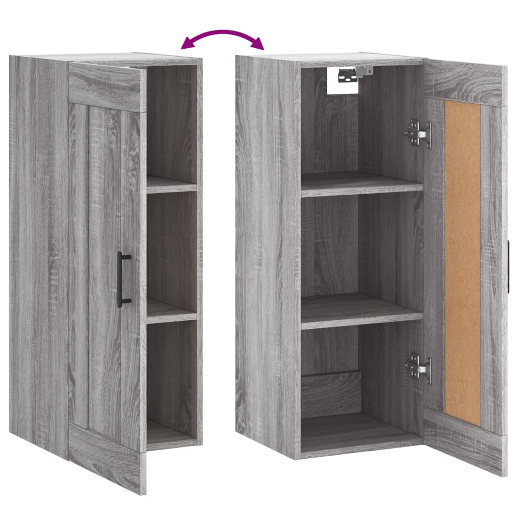 Wall Mounted Cabinet Grey Sonoma 34.5x34x90 cm Engineered Wood