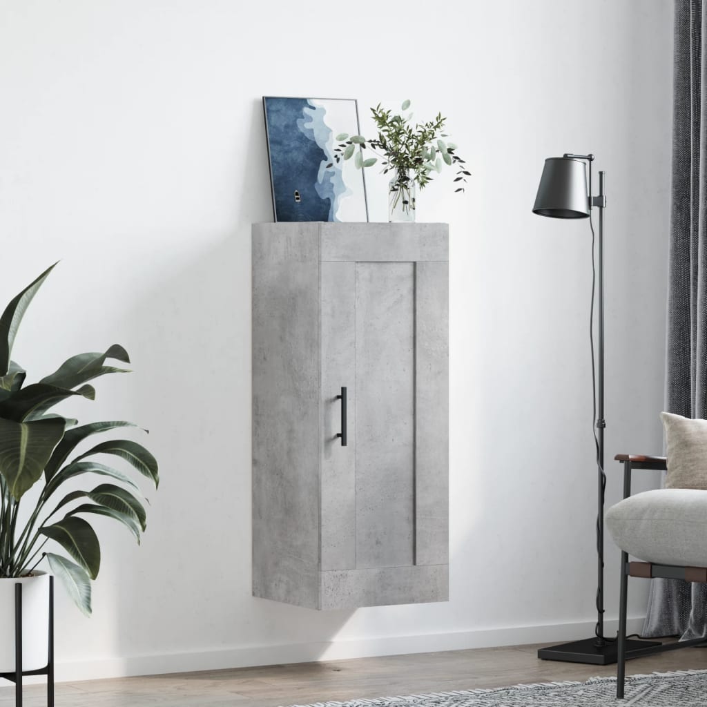 Wall Mounted Cabinet Concrete Grey 34.5x34x90 cm Engineered Wood