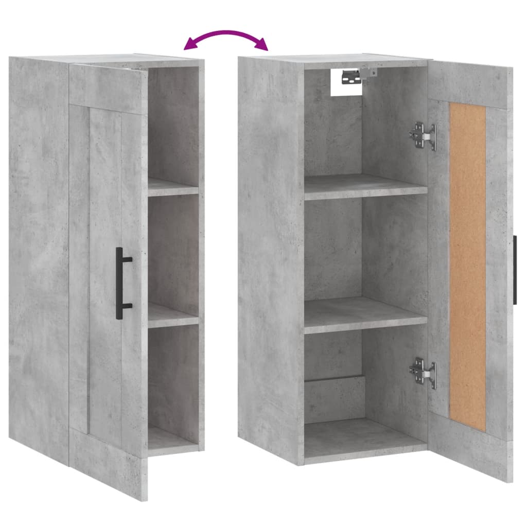 Wall Mounted Cabinet Concrete Grey 34.5x34x90 cm Engineered Wood