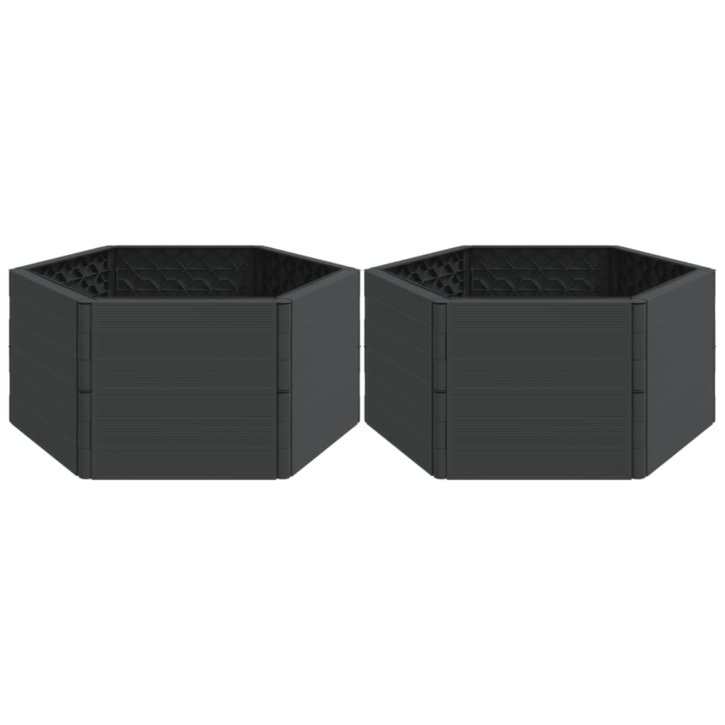 Garden Planters 2 pcs Anthracite PP