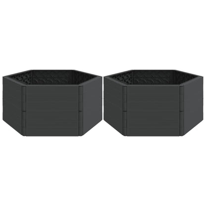 Garden Planters 2 pcs Anthracite PP