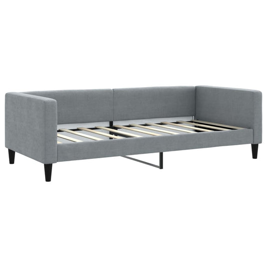 Day Bed without Mattress Light Grey 90x190 cm Single Fabric