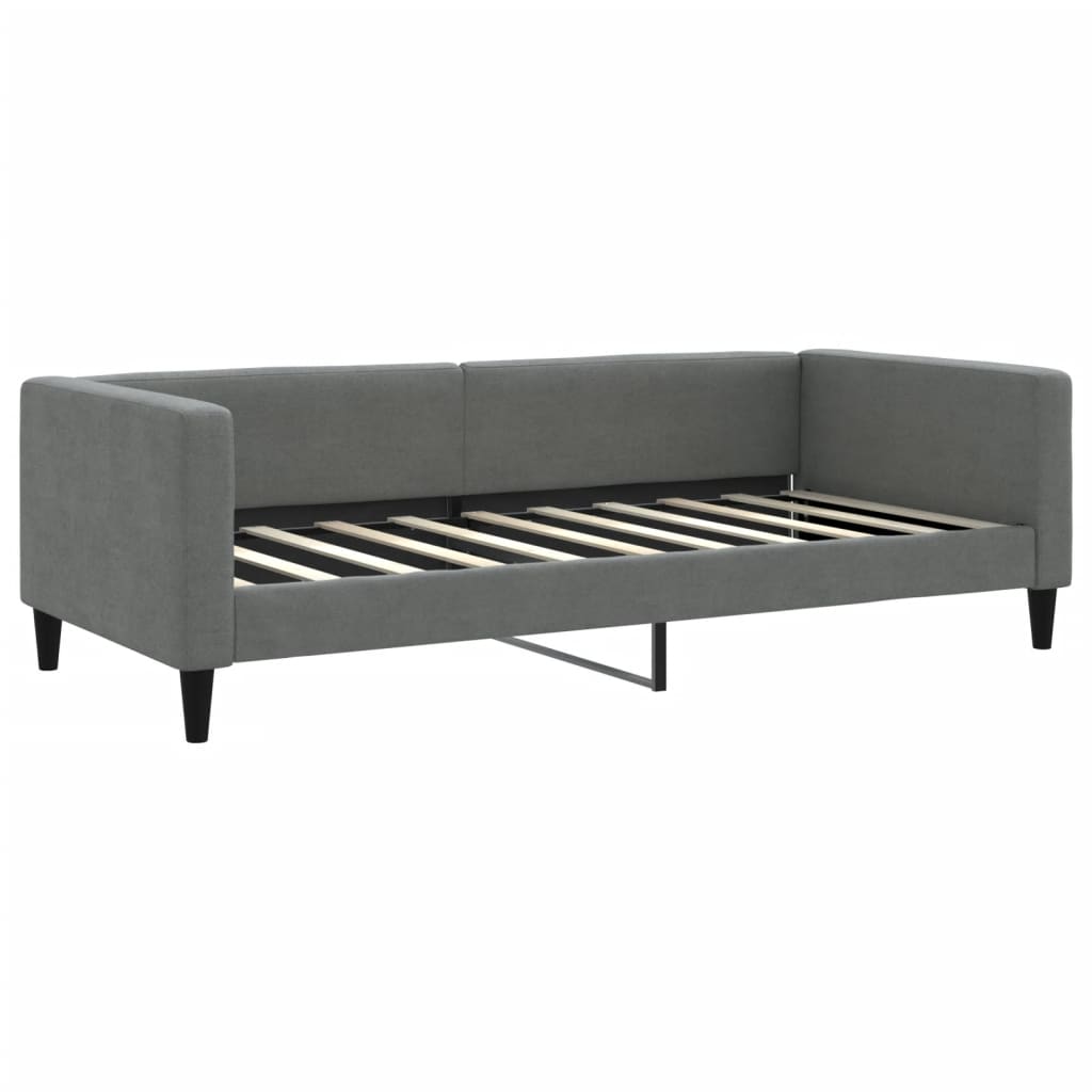 Day Bed without Mattress Dark Grey 90x190 cm Single Fabric
