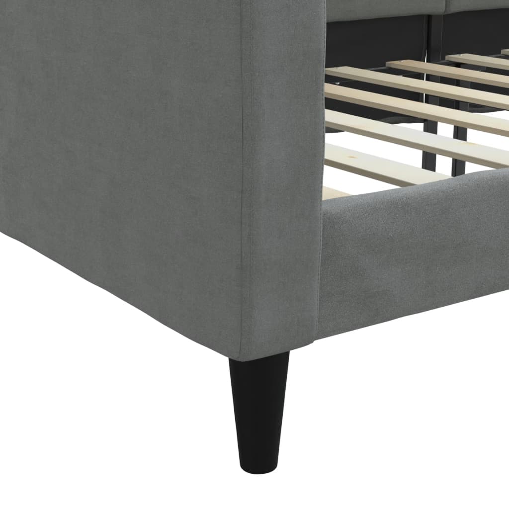 Day Bed without Mattress Dark Grey 90x190 cm Single Fabric