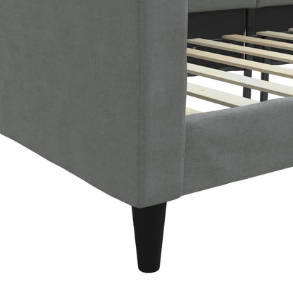 Day Bed without Mattress Dark Grey 90x190 cm Single Fabric