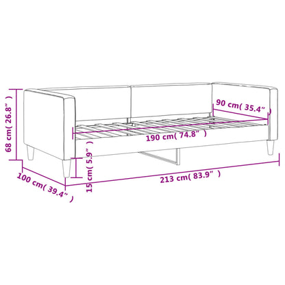 Day Bed without Mattress Dark Grey 90x190 cm Single Fabric