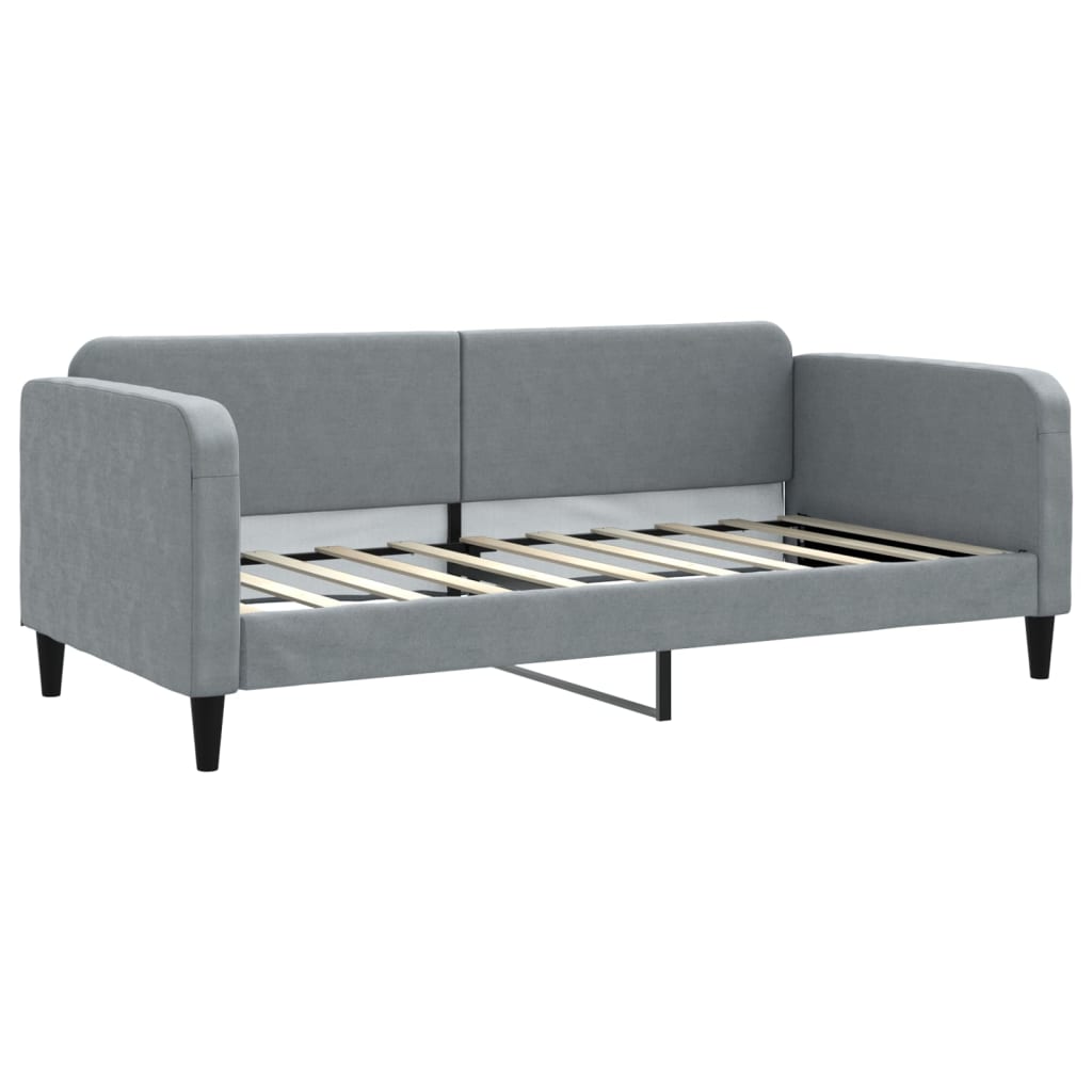 Day Bed without Mattress Light Grey 90x190 cm Single Fabric