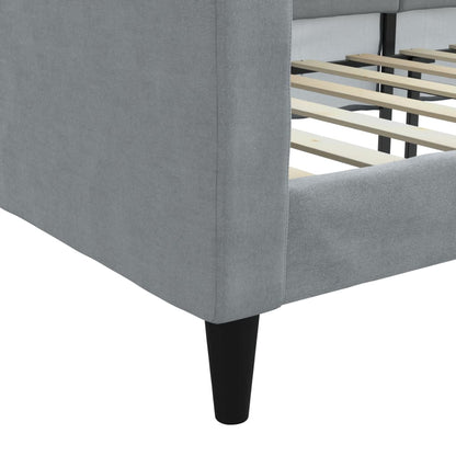 Day Bed without Mattress Light Grey 90x190 cm Single Fabric
