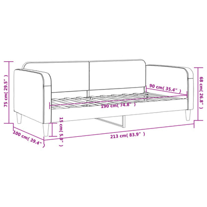 Day Bed without Mattress Light Grey 90x190 cm Single Fabric
