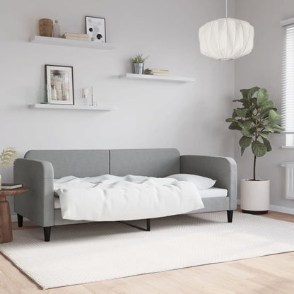 Day Bed without Mattress Light Grey 90x190 cm Single Fabric
