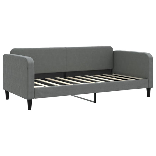 Day Bed without Mattress Dark Grey 90x190 cm Single Fabric