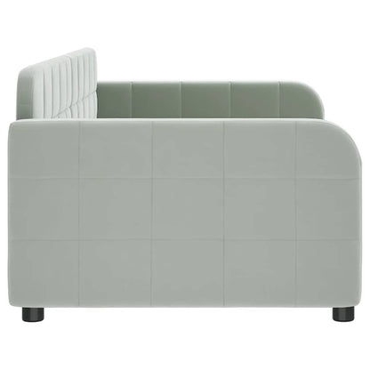 Day Bed without Mattress Light Grey 90x190 cm Single Velvet