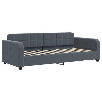 Day Bed without Mattress Dark Grey 90x190 cm Single Velvet