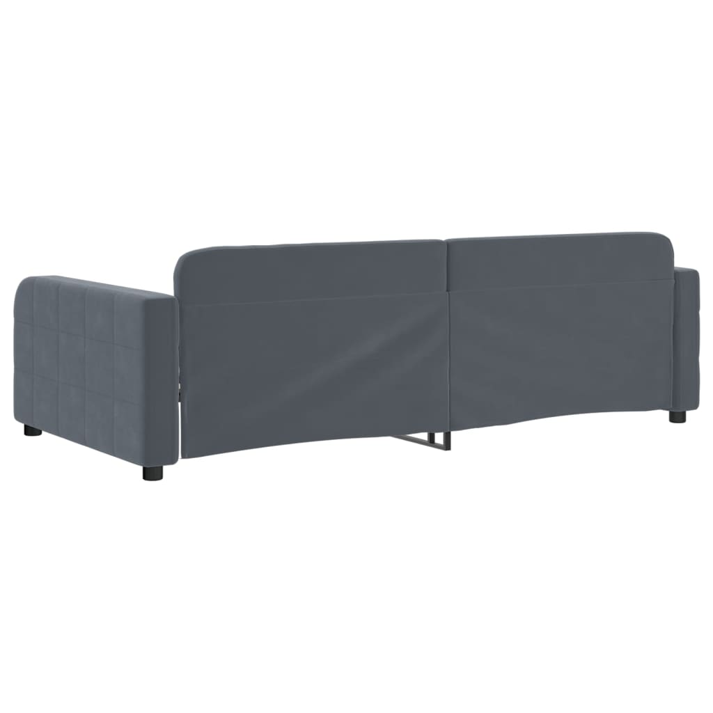 Day Bed without Mattress Dark Grey 90x190 cm Single Velvet