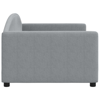 Day Bed without Mattress Light Grey 90x190 cm Single Fabric