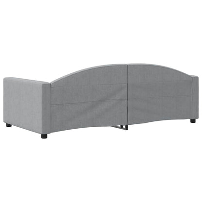 Day Bed without Mattress Light Grey 90x190 cm Single Fabric